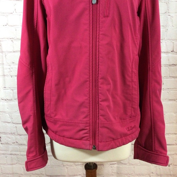 Women’s L.L. Bean Pink & Black Soft Shell Full Zip Jacket - Size Small - Picture 3 of 7